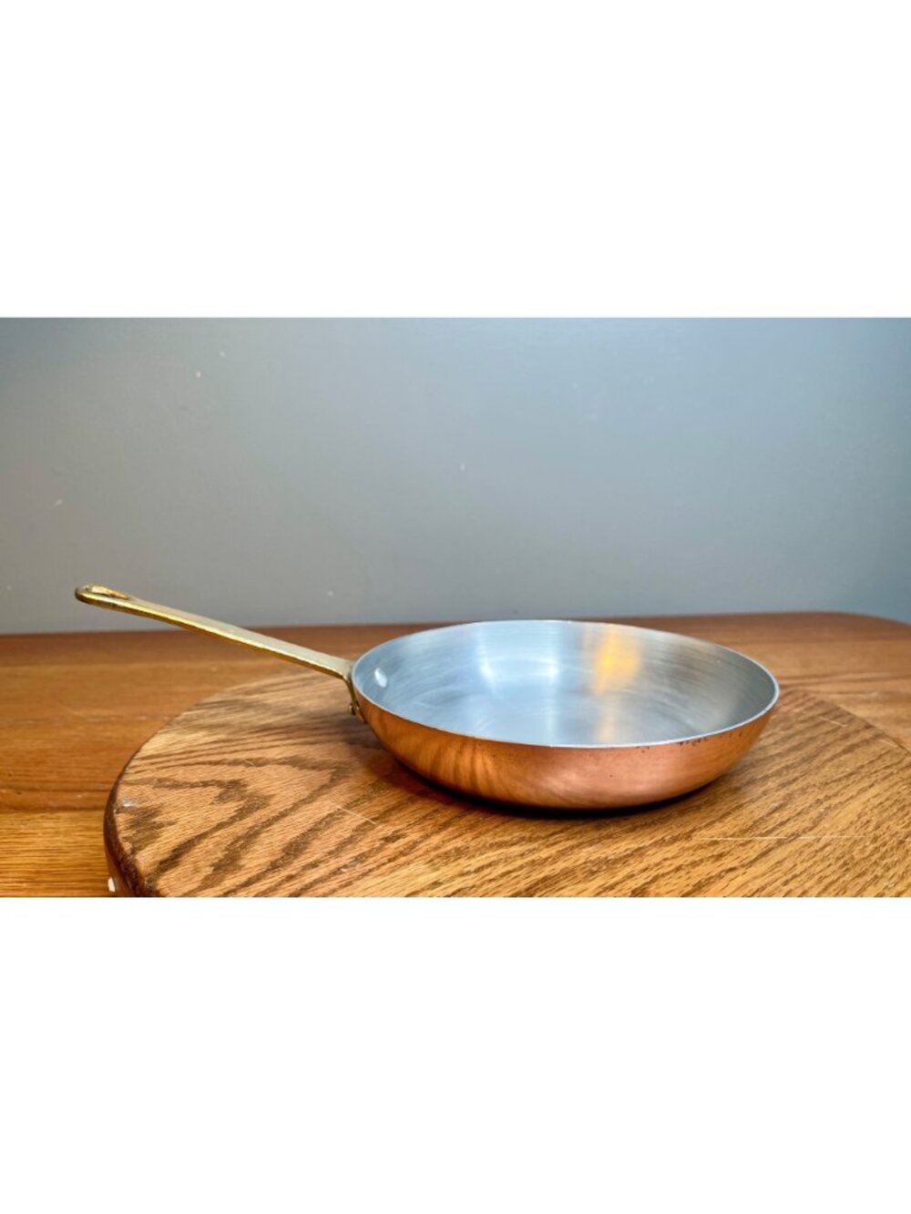 Vintage Copper  Frying Pan (7.5 diameter) With Brass Handle - Picture 4 of 14